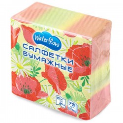 Салфетки бумажные Waterflow маки 75 шт.